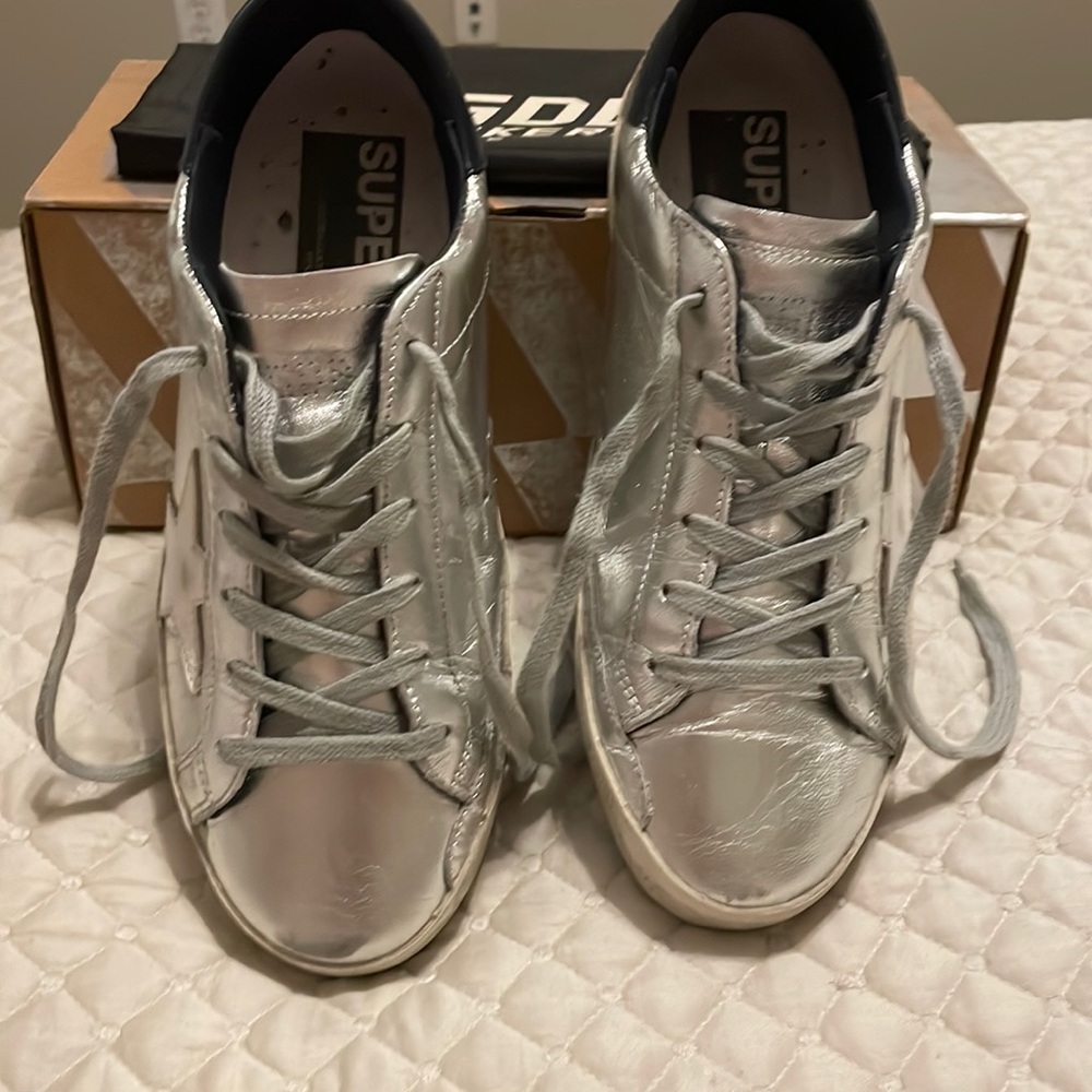 Original Golden Goose,Size 37, Silver, Woman.